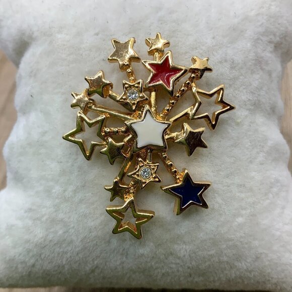 Avon Vintage Gold Tone Fireworks Startburst Pin Brooch - Picture 1 of 6